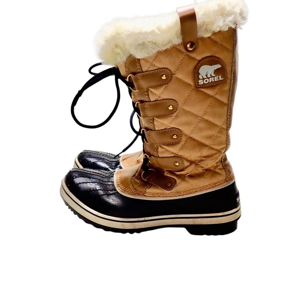 Sorel Womens 9 Curry Fawn Tofino II Brown Insulated Waterproof Snow boot lace up